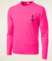 Long Sleeve Activewear - Anchor Logo - Hot Pink